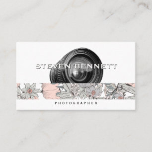 Botanical Flowers Camera Lens Business Card