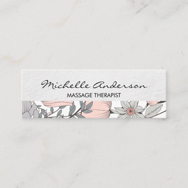 Botanical Flowers Mini Business Card (Front)