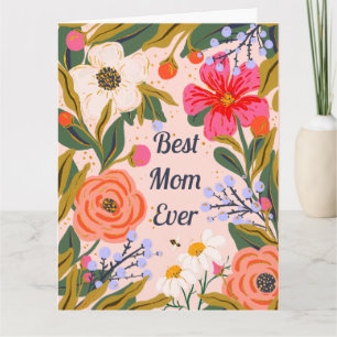 Botanical flowers mum’s greeting’s card