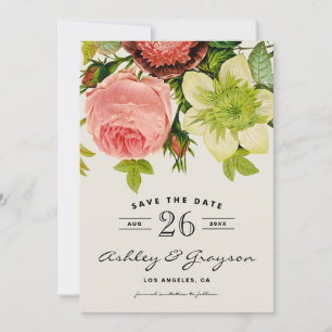 Botanical Flowers Save the Date Announcement II