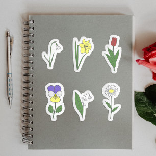 Botanical Flowers Stickers Set