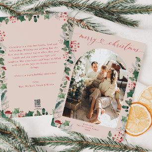 Botanical Foliage 1 Family Photo Arch Christmas Holiday Card