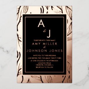 Botanical Foliage Leaf Bordered Wedding Pressed   