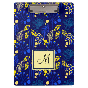 Botanical Foliage Pattern Tropical Monogram Clipboard