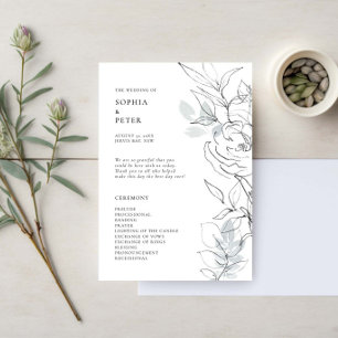Botanical Foliage Sketch Ceremony Program