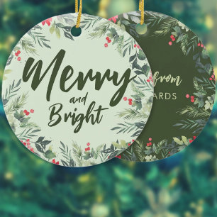 Botanical Foliage-themed Christmas Dinner Party Ceramic Tree Decoration