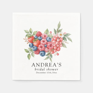 Botanical Forest Berries Bridal Shower  Napkin