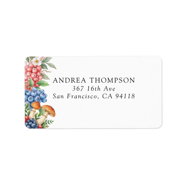 Botanical Forest Berries Return Address Labels (Front)