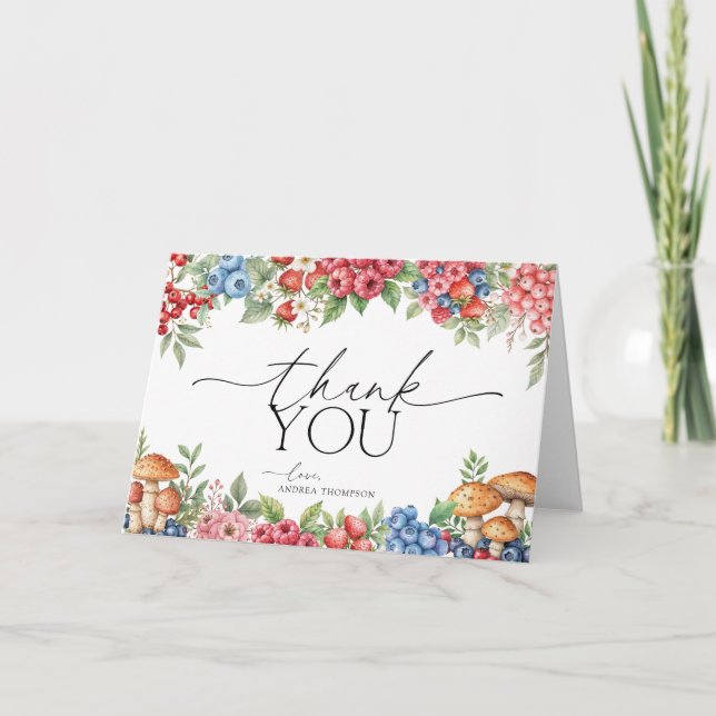 Botanical Forest Berries Sweet Thank You Card (Front)