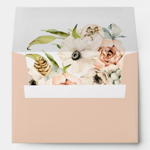 Botanical Forest Floral Peach Return Address Envelope