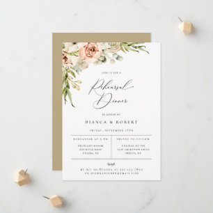 Botanical Forest Floral Rehearsal Dinner Announcement