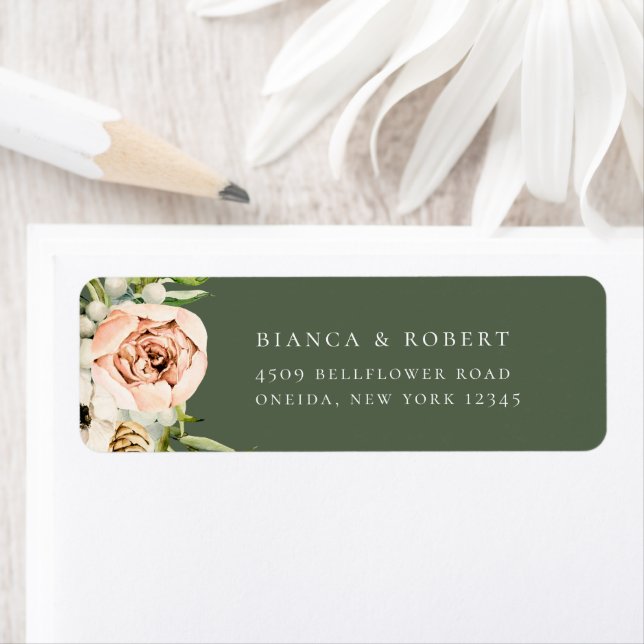 Botanical Forest Floral Return Address Label (Insitu)