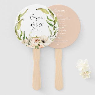 Botanical Forest Floral Wreath Wedding Hand Fan