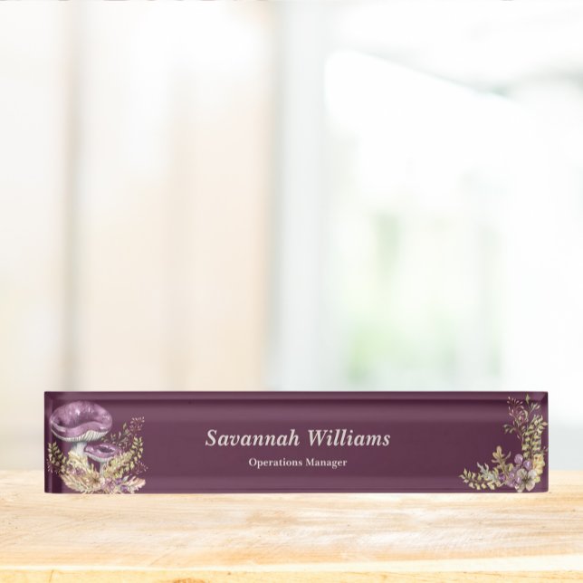 Botanical Forest Personalised Desk Nameplate (Creator Uploaded)