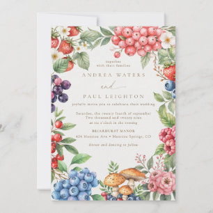 Botanical Forest  Wildflower Wedding Invitation