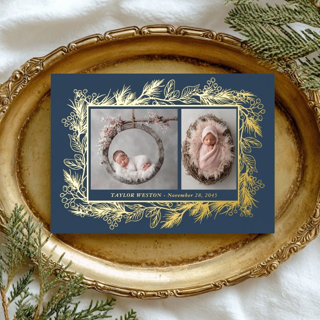 Botanical Frame Blue Winter Foliage New Baby (Creator Uploaded)