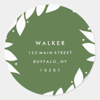 Botanical Frame Holiday Return Address Stickers