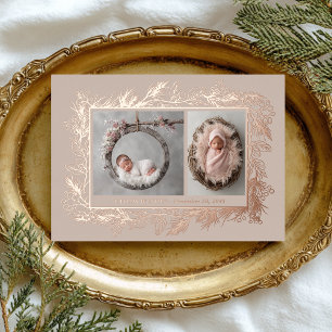 Botanical Frame Winter Foliage New Baby Birth