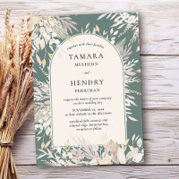 Botanical Framed Arch Sage Green Almond Wedding