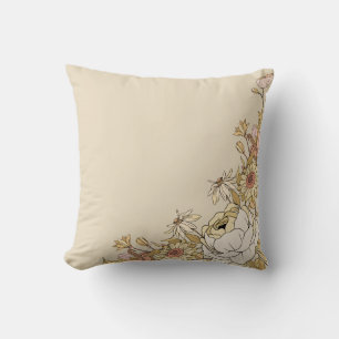 Botanical Front & Geometric Back in Neutral Tones  Cushion