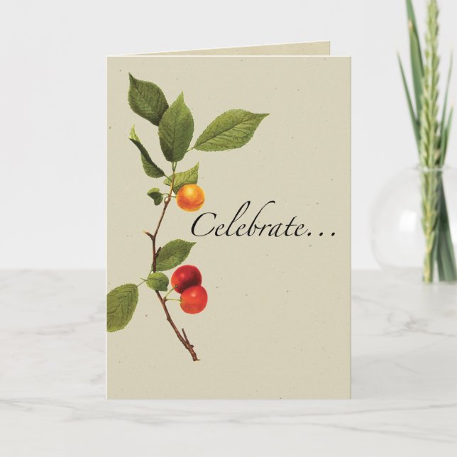 Botanical Fruit Celebrate Birthday Card (Front)