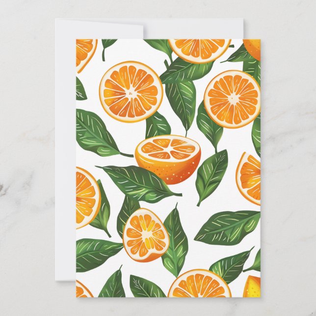 Botanical Fruit Orange Citrus Seamless Announcement (Front)