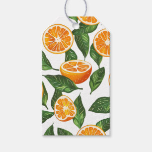 Botanical Fruit Orange Citrus Seamless Gift Tags