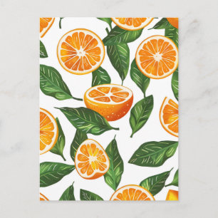 Botanical Fruit Orange Citrus Seamless Holiday Postcard