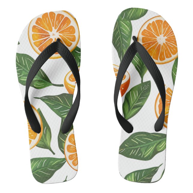 Botanical Fruit Orange Citrus Seamless Jandals (Footbed)