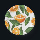 Botanical Fruit Orange Citrus Seamless Paper Plate<br><div class="desc">Juicy orange slices and fresh green leaves arranged in a lively botanical composition.</div>