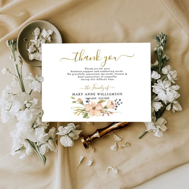 Botanical Funeral Thank You Card (Creator Uploaded)