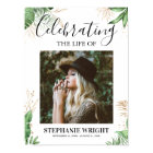 Botanical Funeral Welcome Sign Celebration of Life