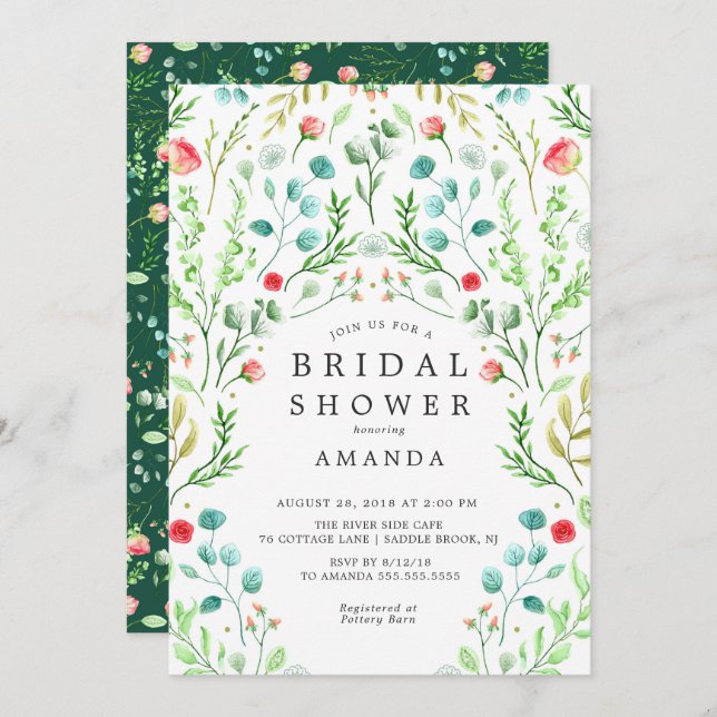 Botanical Garden Bridal Shower Invitation (Front/Back)