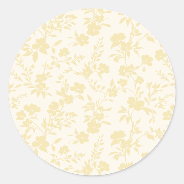 Botanical Garden Buttercream - Neutral Classic Round Sticker (Front)