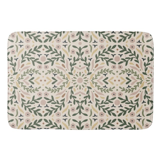 Botanical Garden Floral Bath Mat (Front)