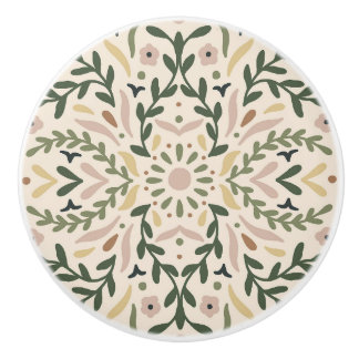 Botanical Garden Floral Ceramic Knob