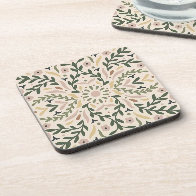Botanical Garden Floral Coaster (Left Side)