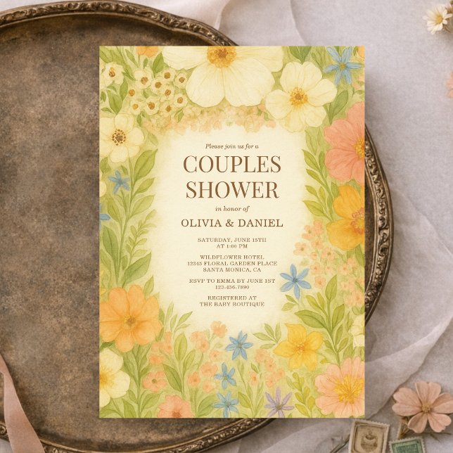 Botanical Garden Floral Couples Shower Invitation (Creator Uploaded)