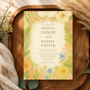 Botanical Garden Floral Wildflower Wedding Invitation
