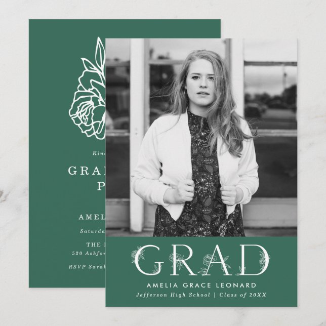 Botanical Garden | Graduation Party Invitation (Front/Back)