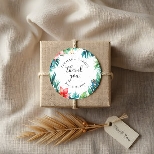 Botanical Garden Greenery Wedding Thank You Favour Classic Round Sticker