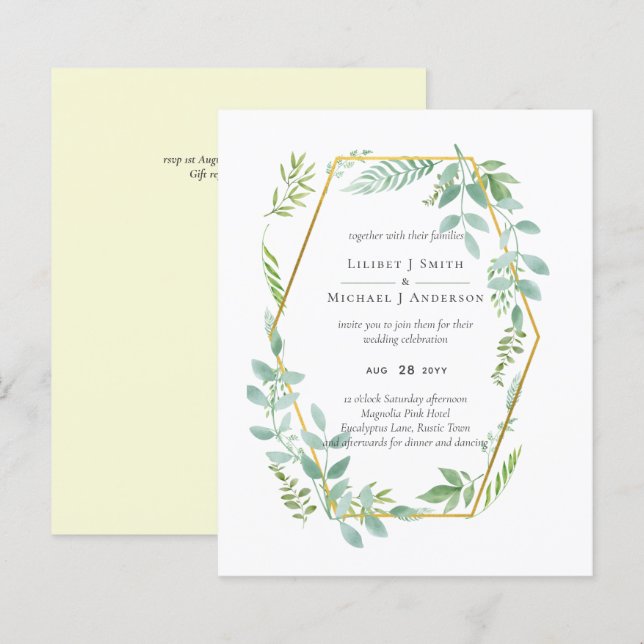 Botanical Garden Leaves Greenery Wedding (Front/Back)