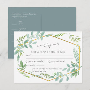Botanical Garden Leaves Greenery Wedding Postcard
