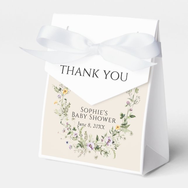 Botanical Garden Little One In Bloom Baby Shower Favour Box (Front Side)