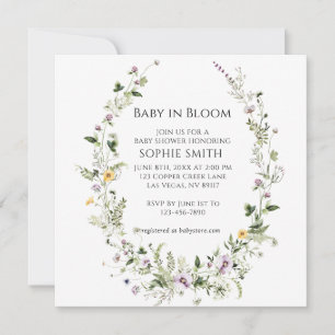 Botanical Garden Little One In Bloom Baby Shower Invitation