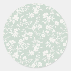 Botanical Garden Neutral - Muted Sage Classic Round Sticker