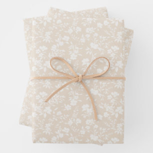 Botanical Garden Neutral - Soft Linen Wrapping Paper Sheet