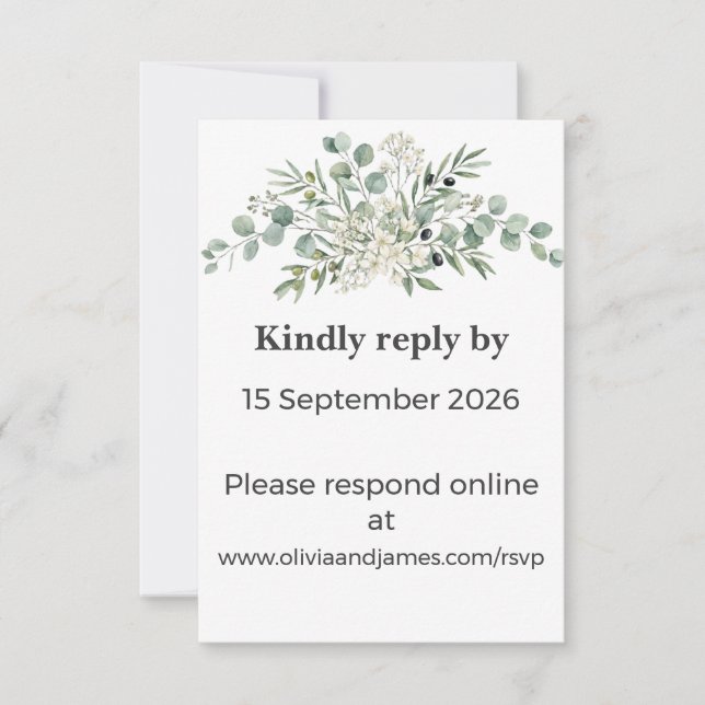 Botanical Garden Romance RSVP Card (Front)