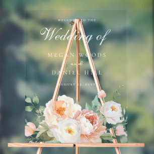 Botanical Garden Spring Floral Large Wedding Sign