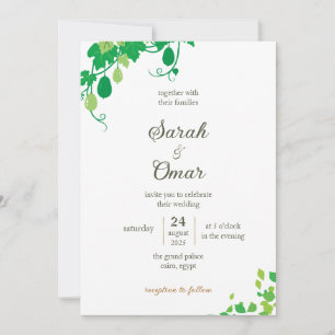 Botanical Garden Vine Greenery Wedding Invitation